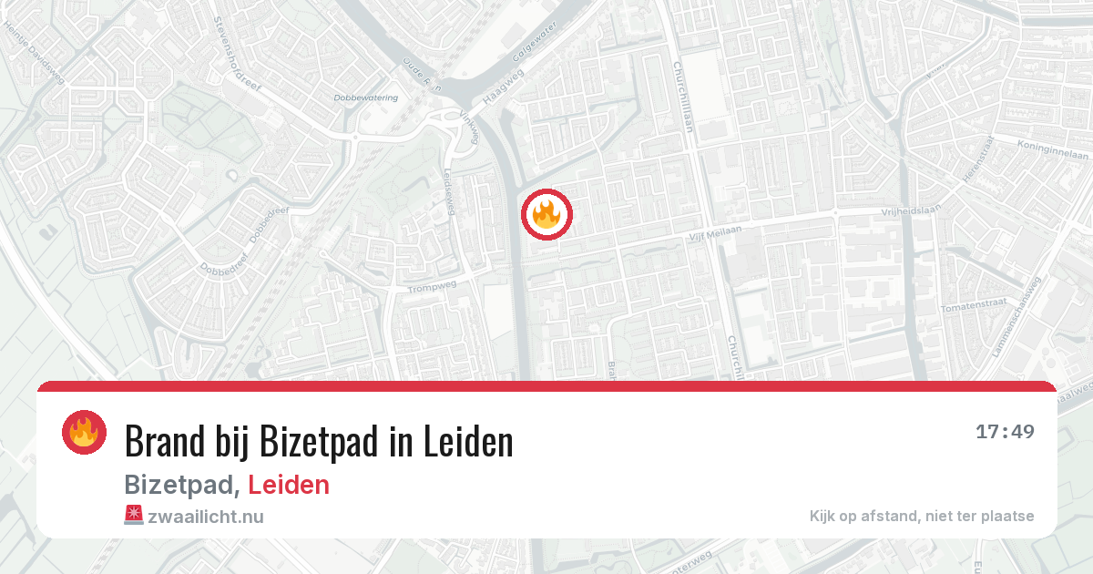 Brand bij Bizetpad in Leiden — 24 mei 2026