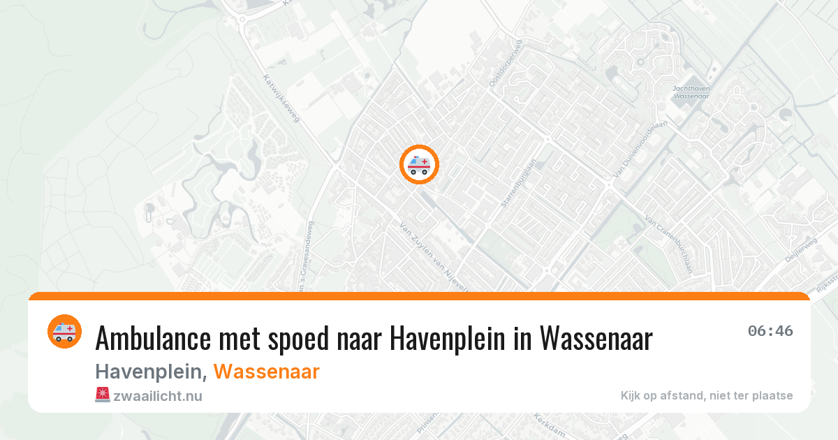 Ambulance met spoed naar Havenplein in Wassenaar — 30 mei 2026