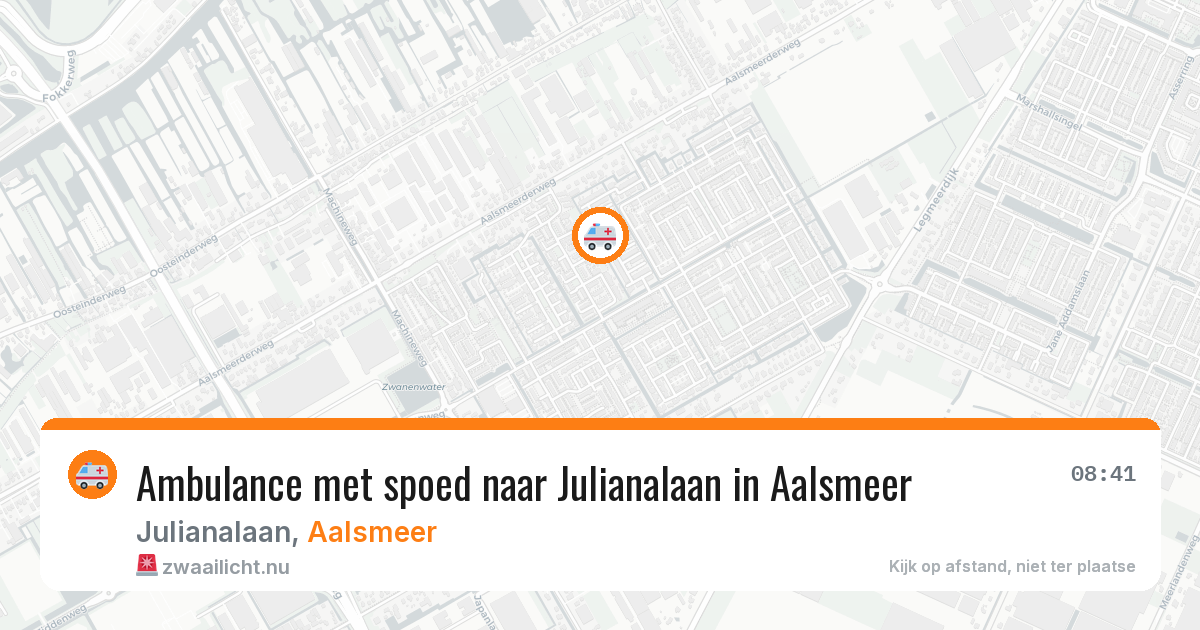 Ambulance met spoed naar Julianalaan in Aalsmeer — 17 jul 2026
