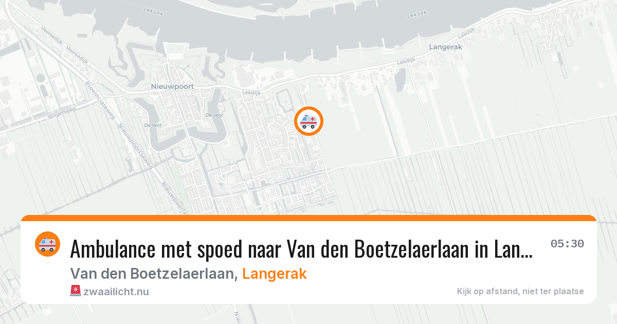 Ambulance met spoed naar Van den Boetzelaerlaan in Langerak — 18 jul 2026
