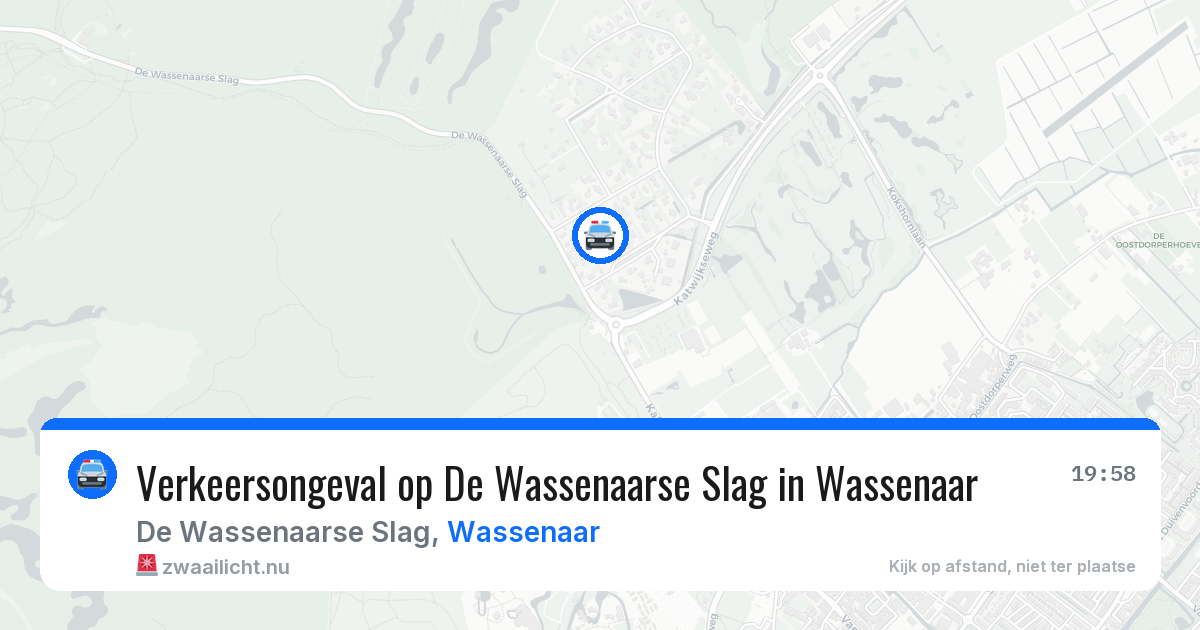 Verkeersongeval op De Wassenaarse Slag in Wassenaar — 17 jul 2026