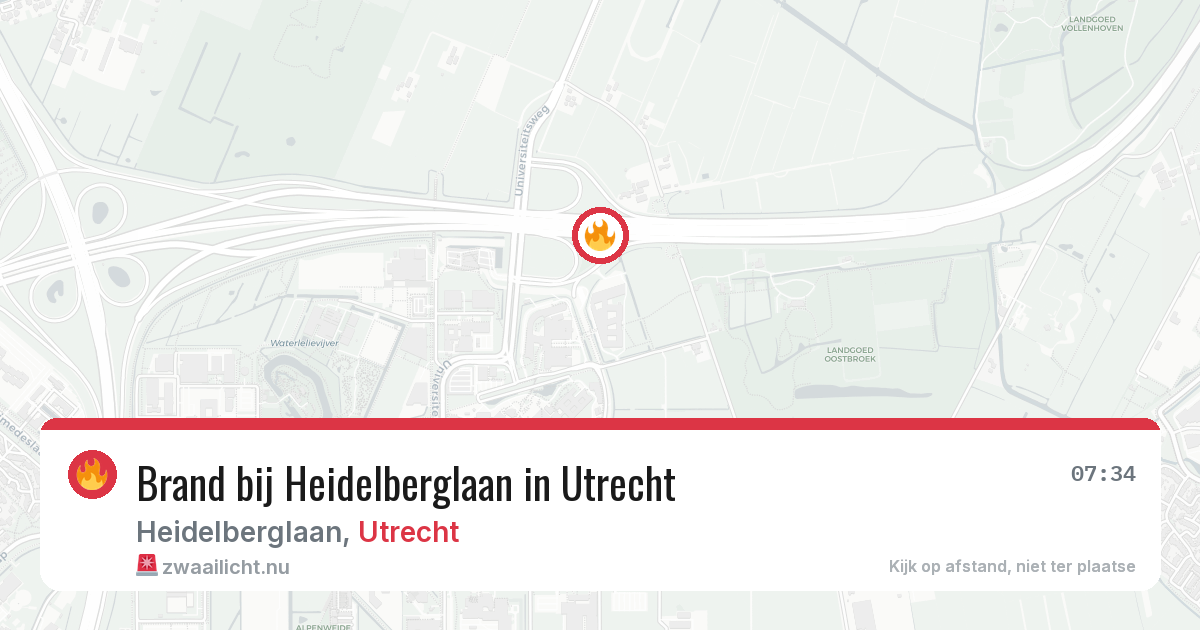 Brand bij Heidelberglaan in Utrecht — 20 mrt 2026
