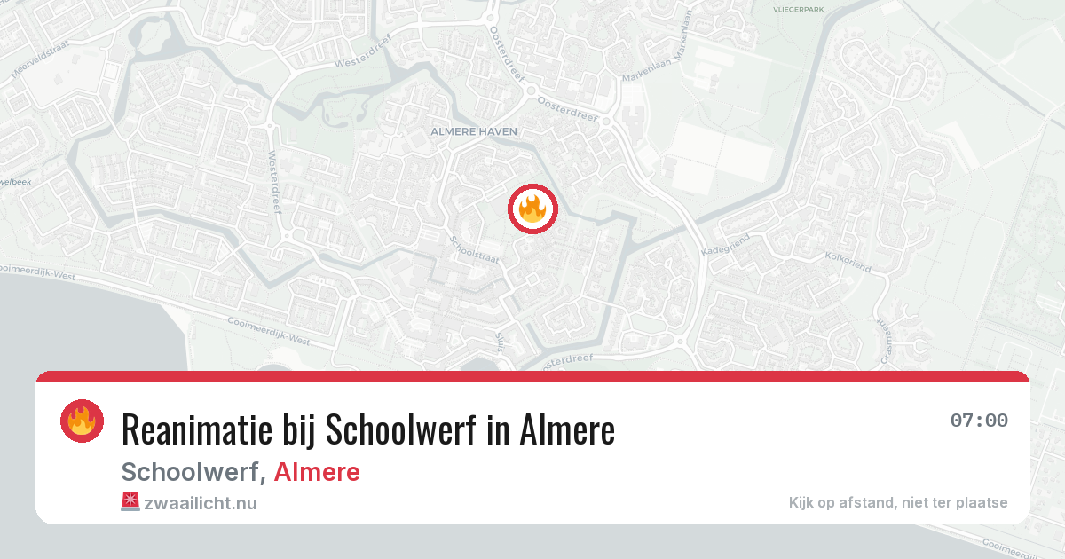 Reanimatie bij Schoolwerf in Almere — 23 mrt 2026