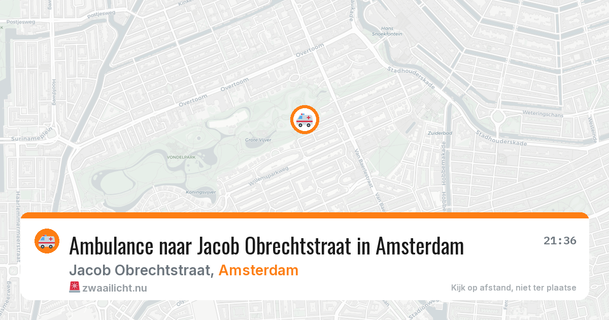 Ambulance naar Jacob Obrechtstraat in Amsterdam — 14 mei 2026