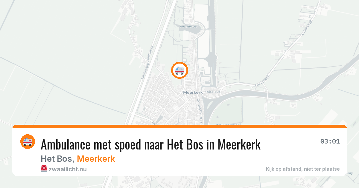 Ambulance met spoed naar Het Bos in Meerkerk — 26 jul 2026