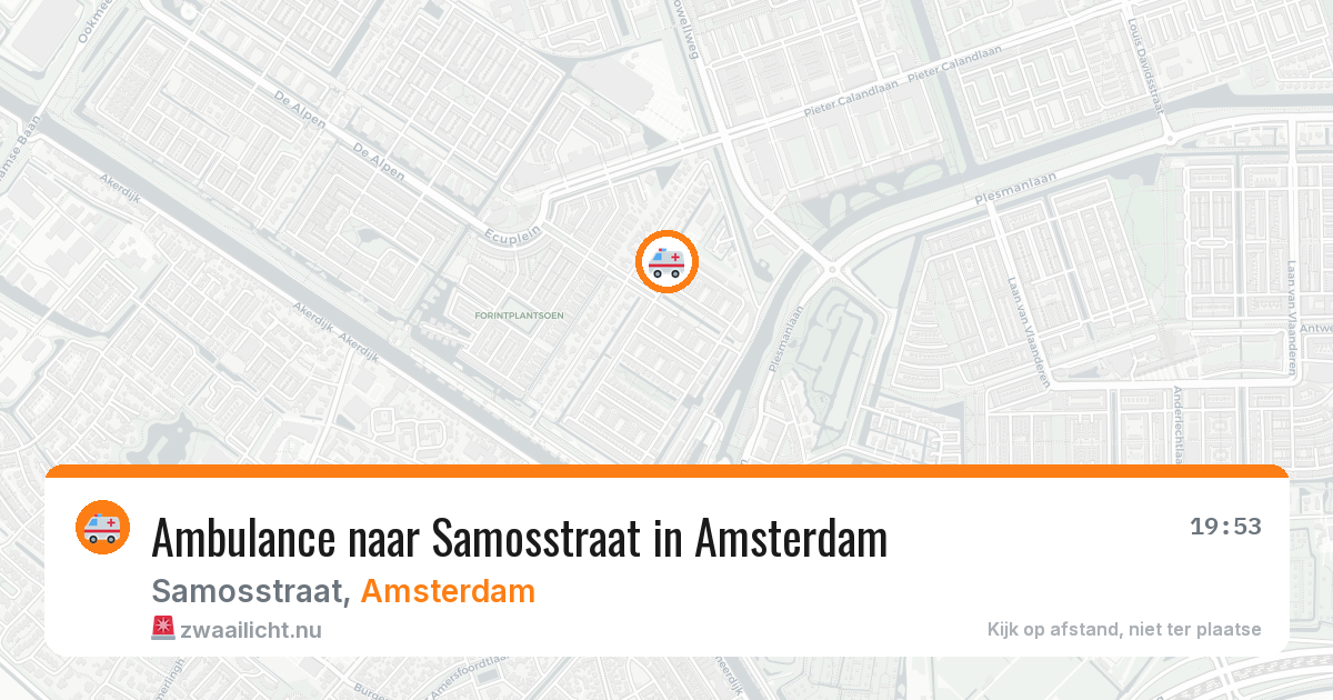 Ambulance naar Samosstraat in Amsterdam — 19 jul 2026