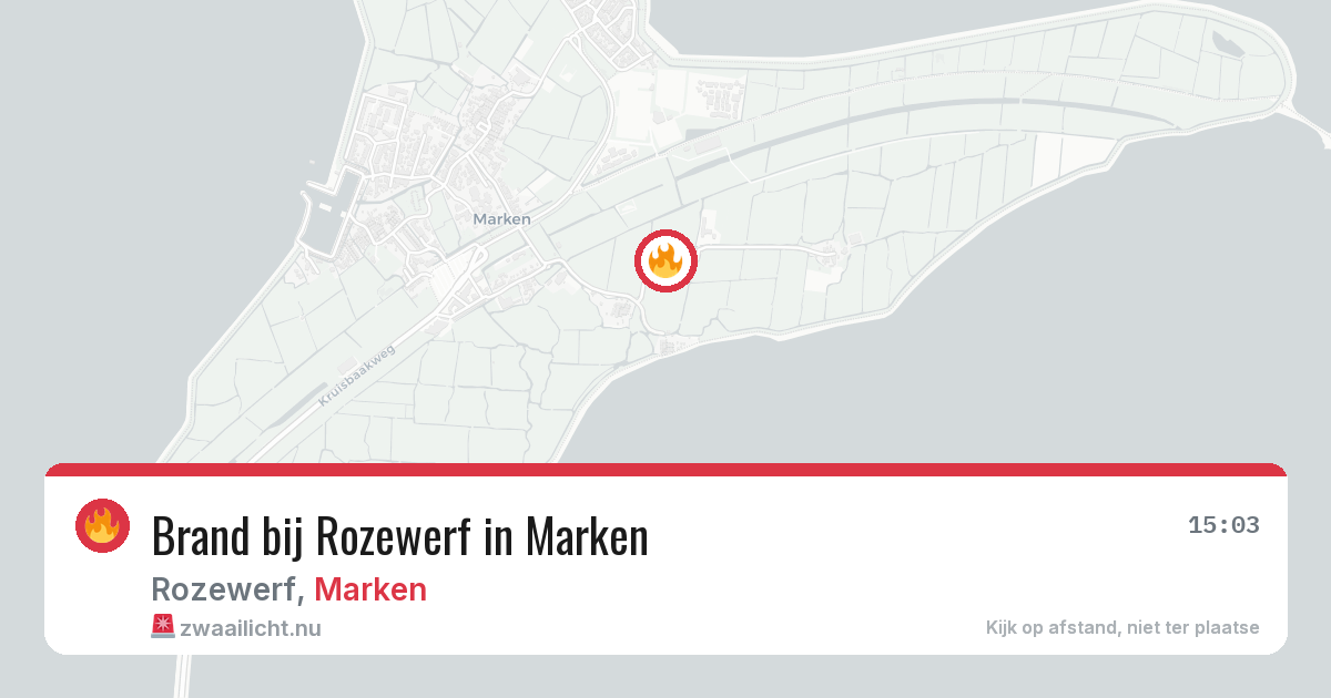 Brand bij Rozewerf in Marken — 19 jul 2026