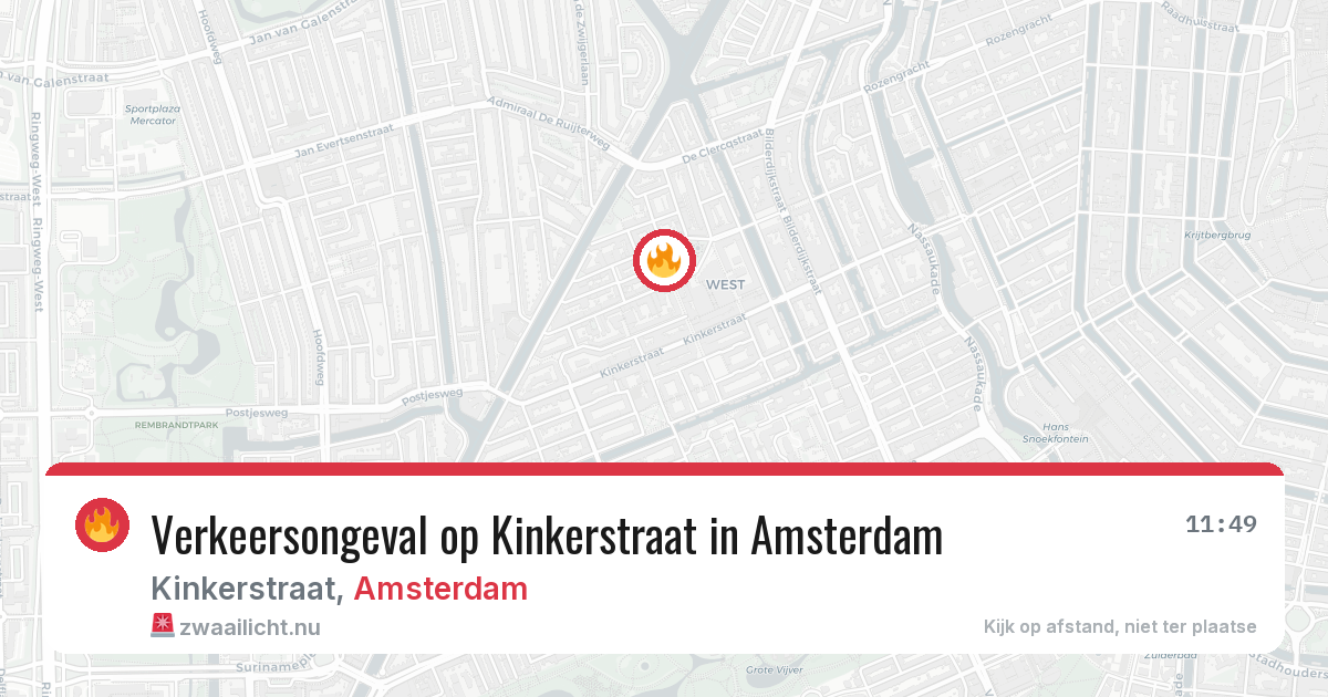 Verkeersongeval op Kinkerstraat in Amsterdam — 3 jun 2026
