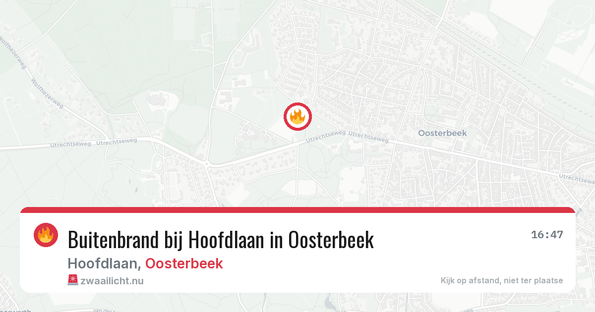 Buitenbrand bij Hoofdlaan in Oosterbeek — 20 jul 2026