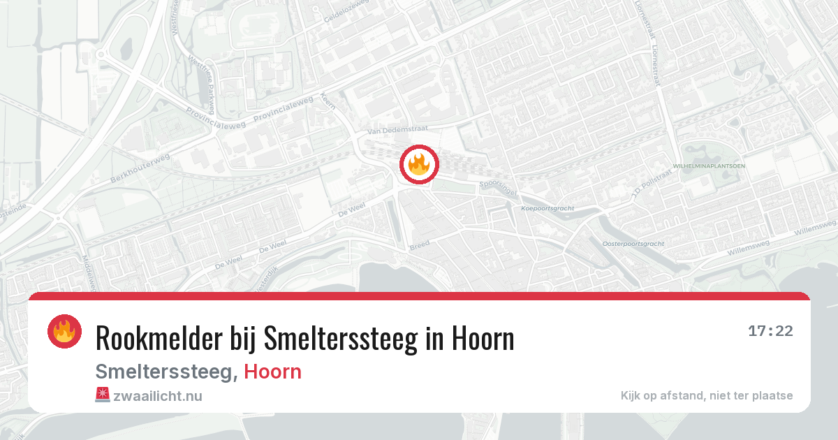Rookmelder bij Smelterssteeg in Hoorn — 7 mei 2026