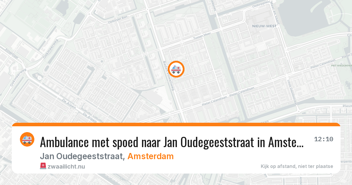 Ambulance met spoed naar Jan Oudegeeststraat in Amsterdam — 18 mei 2026