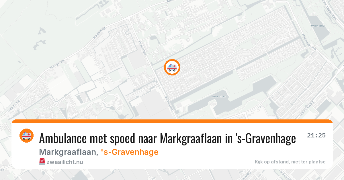 Ambulance met spoed naar Markgraaflaan in 's-Gravenhage — 9 jul 2026