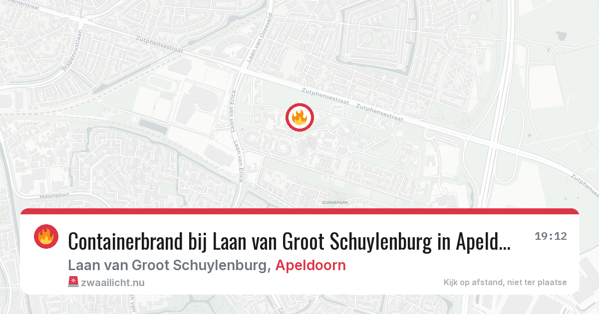Containerbrand bij Laan van Groot Schuylenburg in Apeldoorn — 16 jul 2026