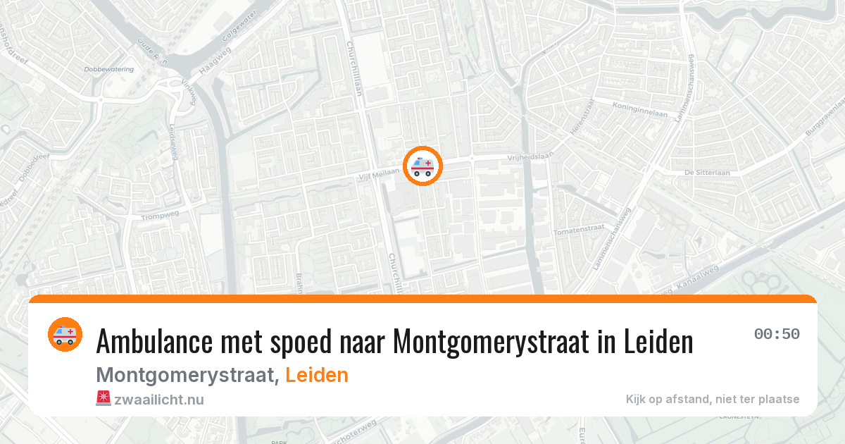 Ambulance met spoed naar Montgomerystraat in Leiden — 5 mei 2026