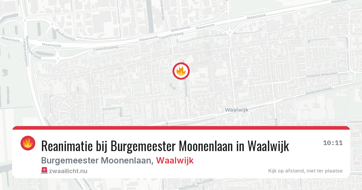 Reanimatie bij Burgemeester Moonenlaan in Waalwijk — 20 mrt 2026