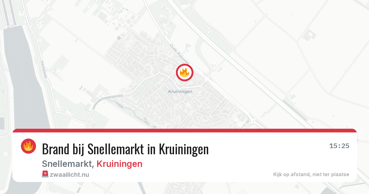 Brand bij Snellemarkt in Kruiningen — 23 mrt 2026
