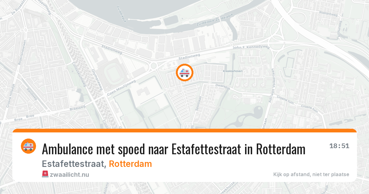 Ambulance met spoed naar Estafettestraat in Rotterdam — 10 jul 2026