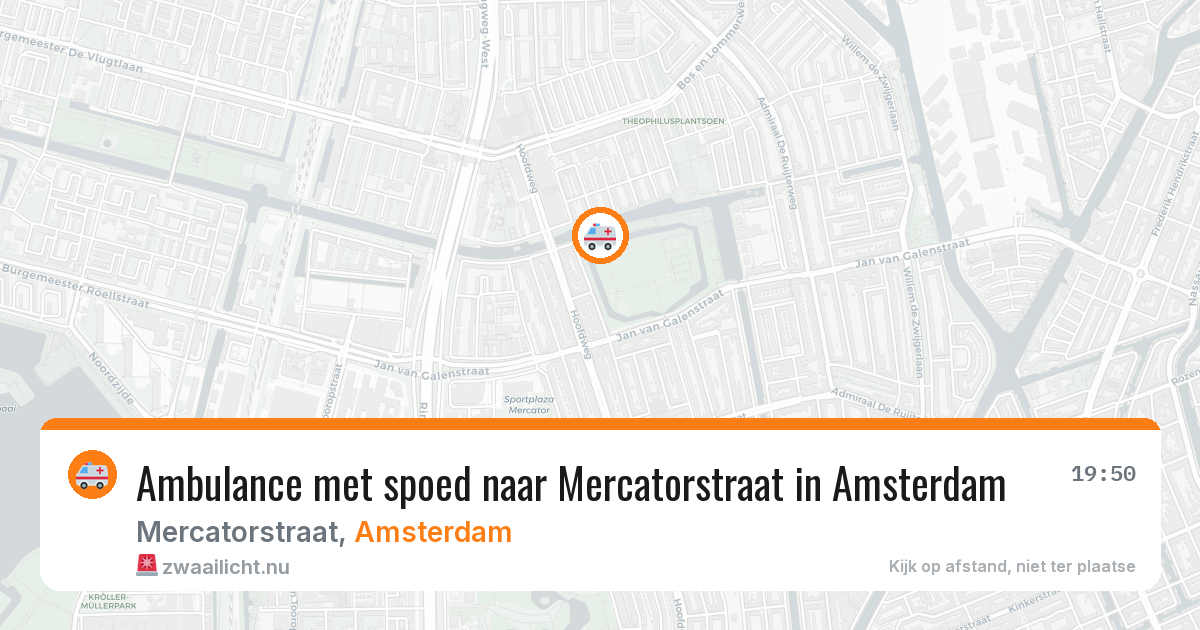 Ambulance met spoed naar Mercatorstraat in Amsterdam — 20 mrt 2026