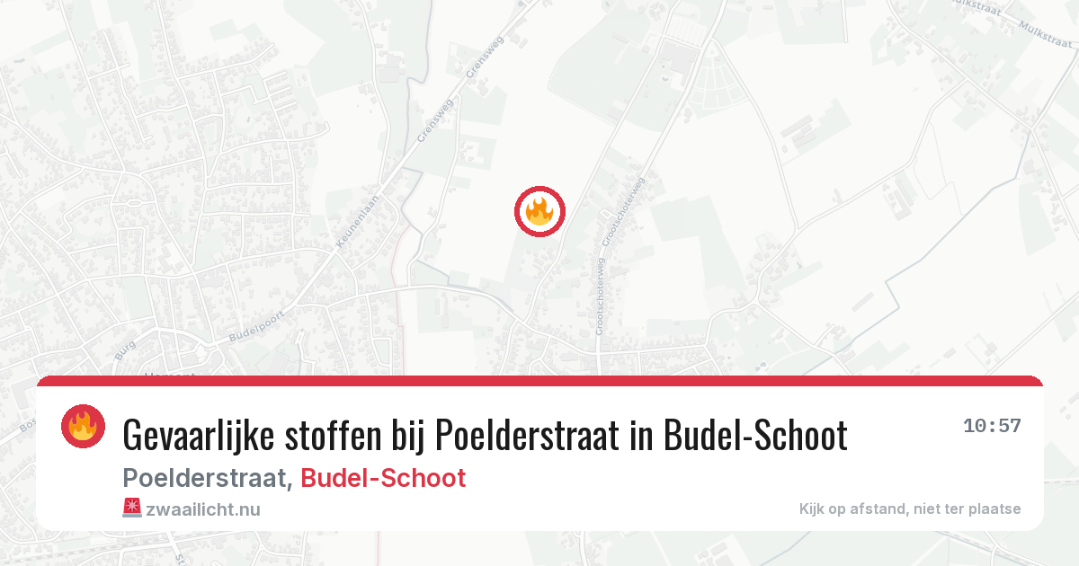 Gevaarlijke stoffen bij Poelderstraat in Budel-Schoot — 13 jul 2026