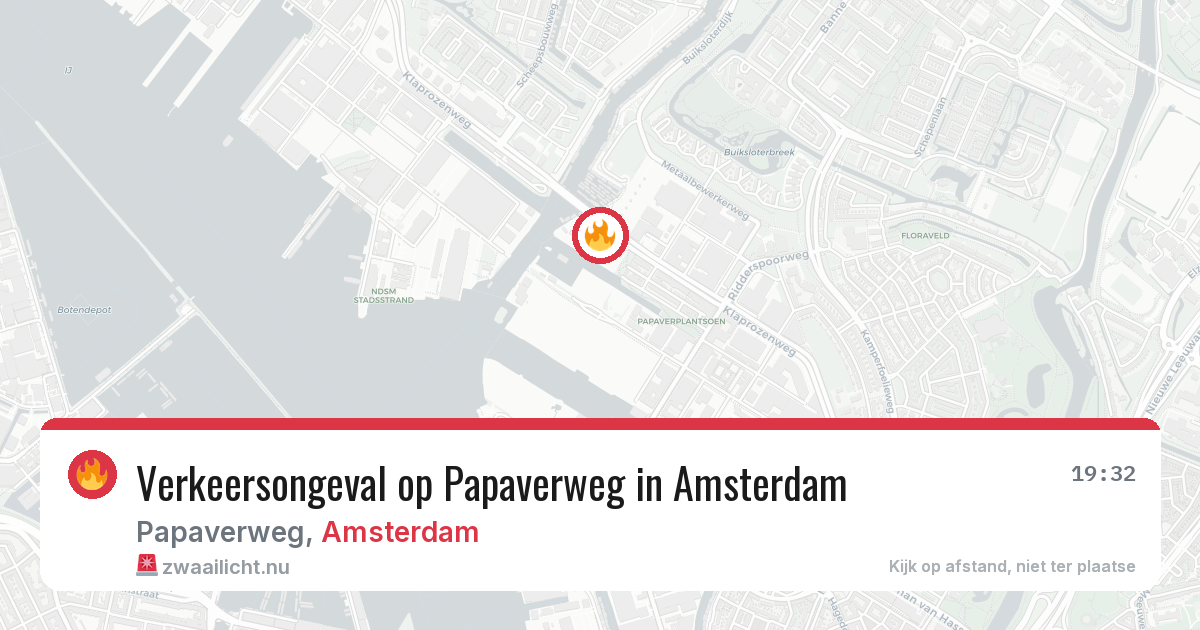 Verkeersongeval op Papaverweg in Amsterdam — 21 jul 2026