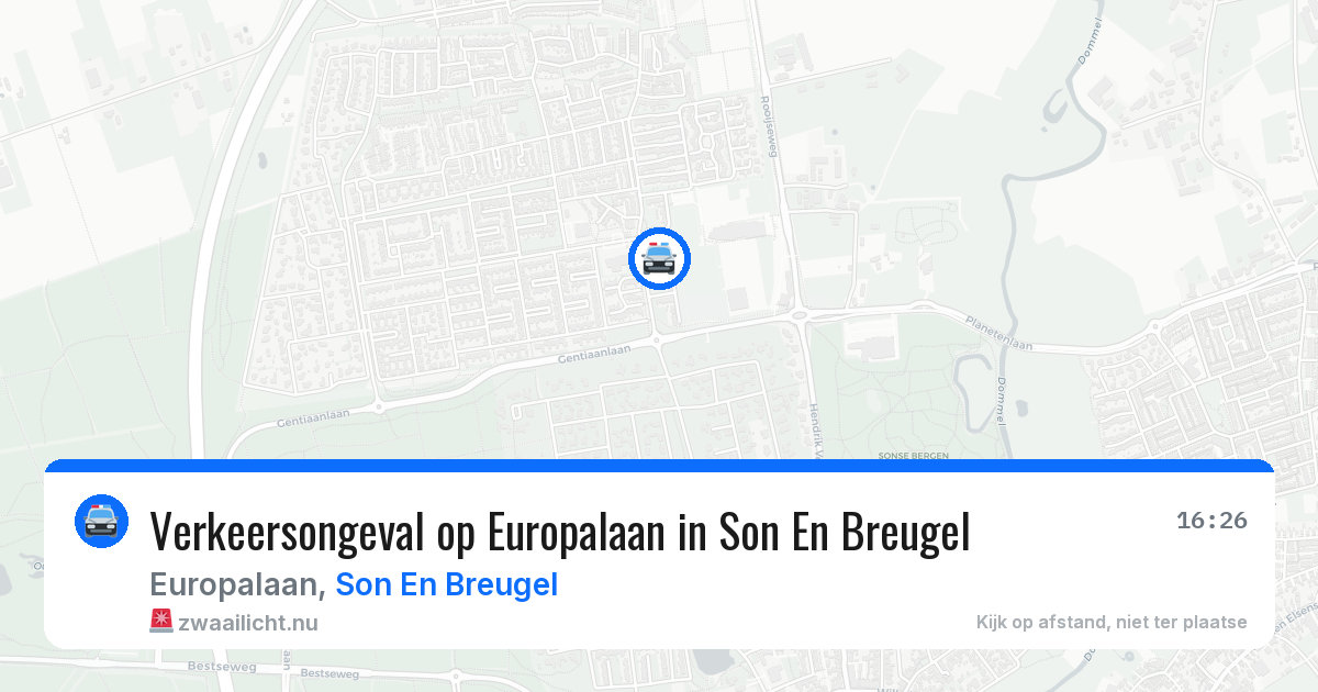 Verkeersongeval op Europalaan in Son En Breugel — 21 jul 2026