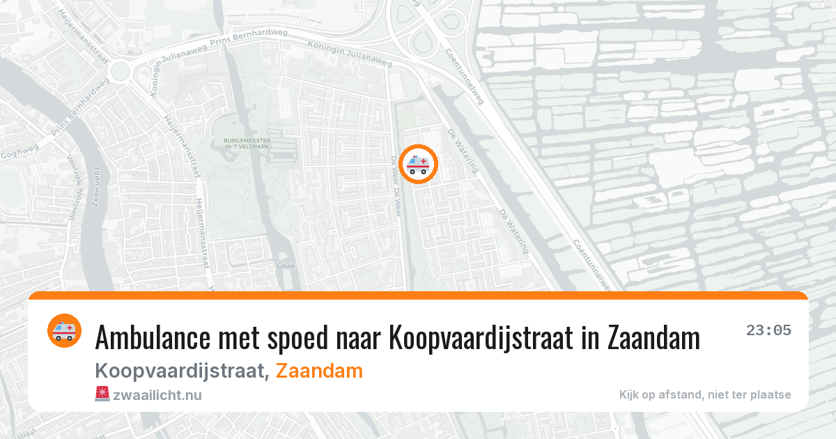 Ambulance met spoed naar Koopvaardijstraat in Zaandam — 22 jul 2026