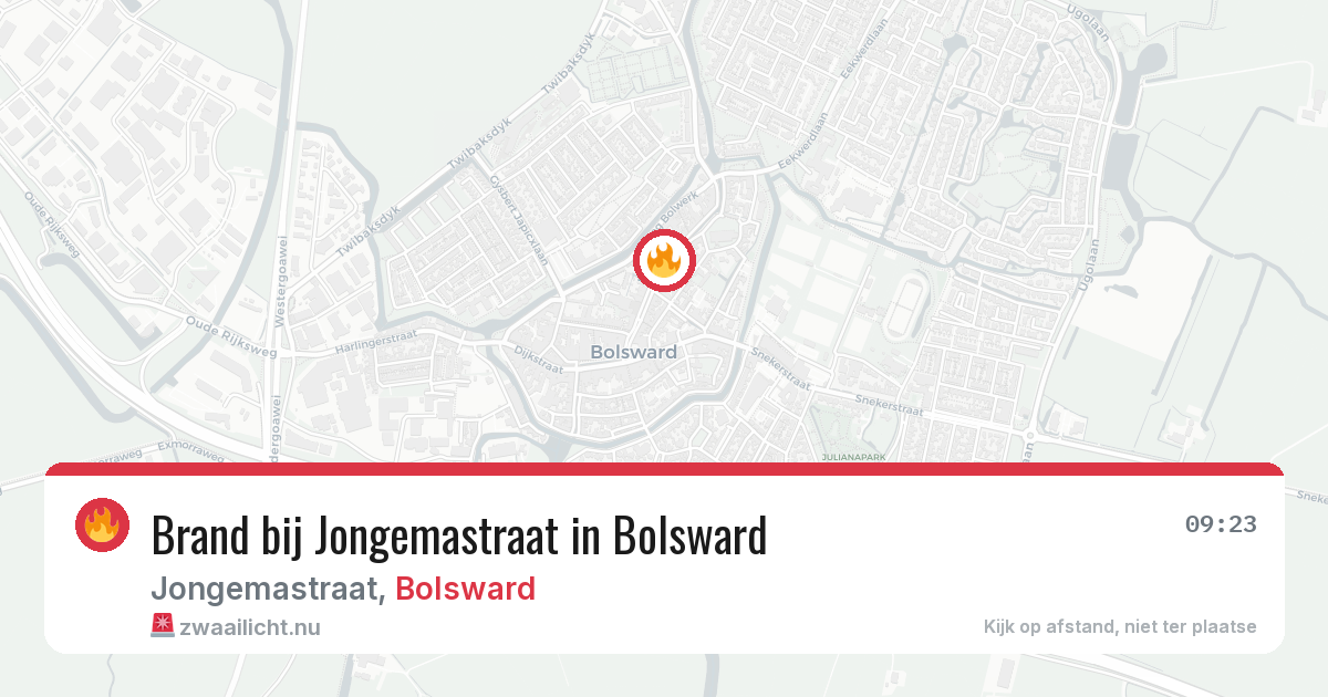 Brand bij Jongemastraat in Bolsward — 25 jun 2026