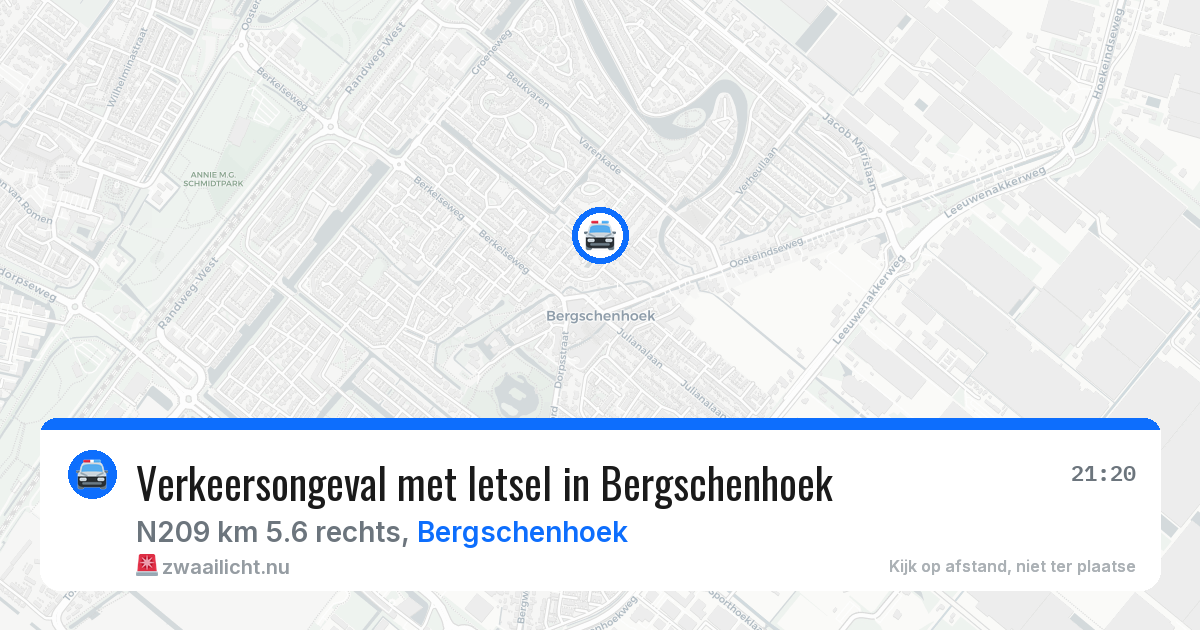Verkeersongeval met letsel in Bergschenhoek — 22 mrt 2026