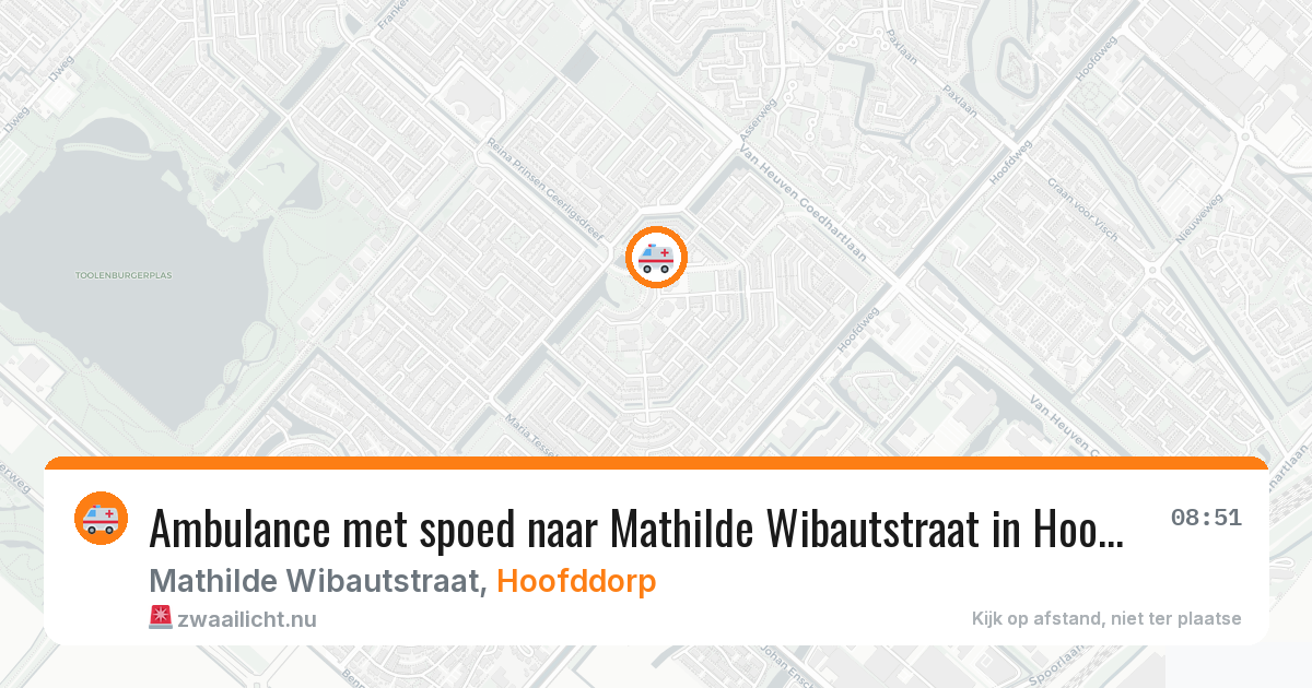 Ambulance met spoed naar Mathilde Wibautstraat in Hoofddorp — 12 mei 2026