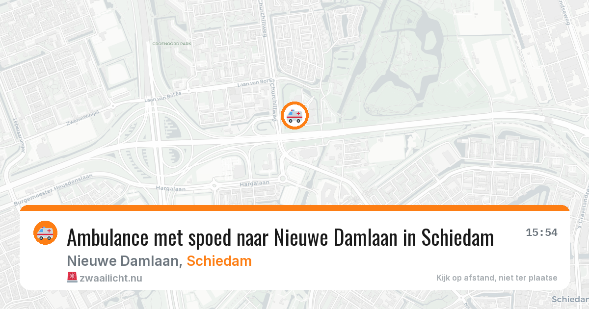 Ambulance met spoed naar Nieuwe Damlaan in Schiedam — 1 jun 2026