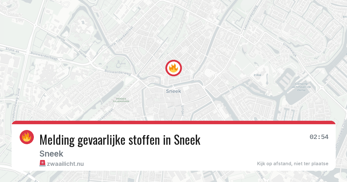Melding gevaarlijke stoffen in Sneek — 17 mei 2026