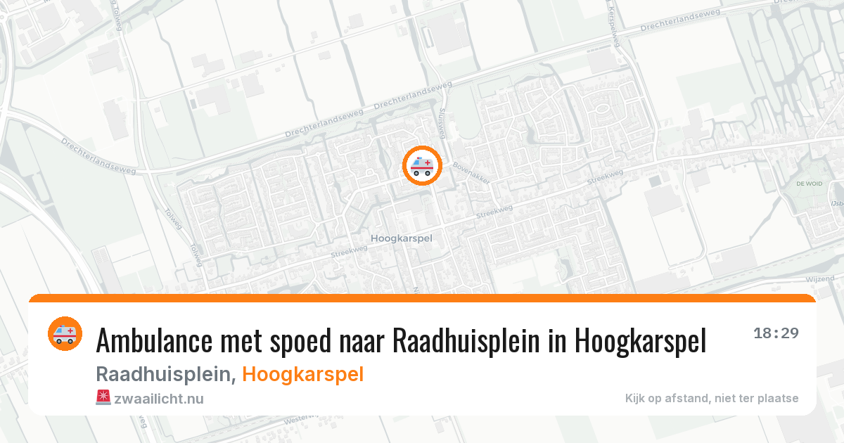 Ambulance met spoed naar Raadhuisplein in Hoogkarspel — 22 jul 2026