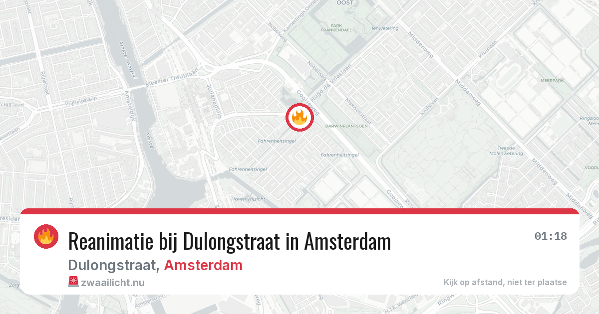 Reanimatie bij Dulongstraat in Amsterdam — 19 jul 2026