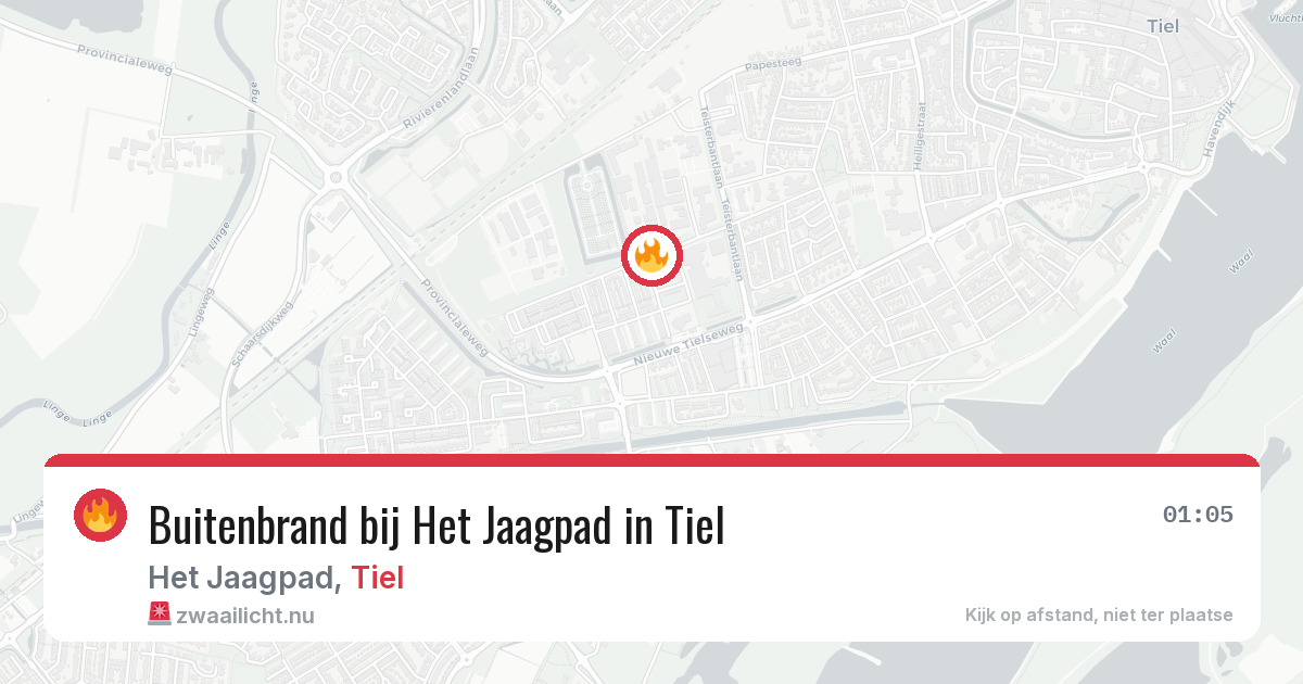 Buitenbrand bij Het Jaagpad in Tiel — 13 jul 2026