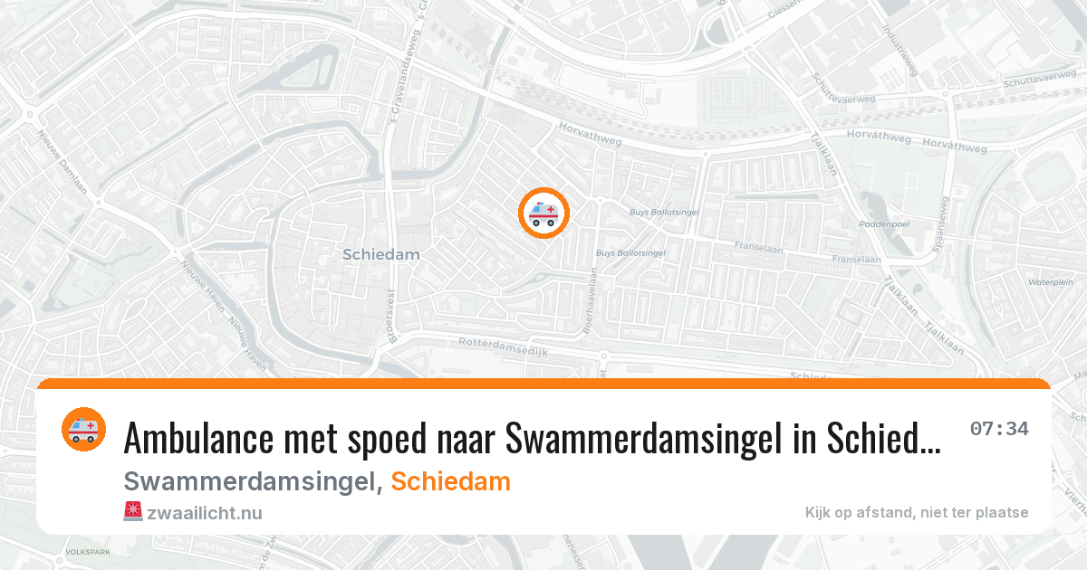 Ambulance met spoed naar Swammerdamsingel in Schiedam — 15 mrt 2026