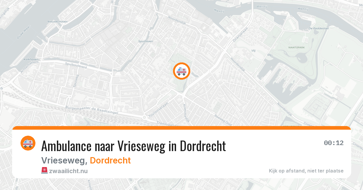 Ambulance naar Vrieseweg in Dordrecht — 22 jul 2026