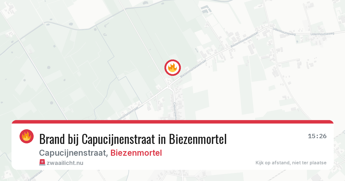 Brand bij Capucijnenstraat in Biezenmortel — 13 jul 2026