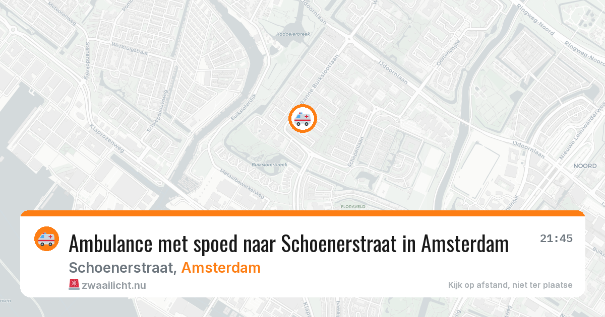 Ambulance met spoed naar Schoenerstraat in Amsterdam — 17 jul 2026
