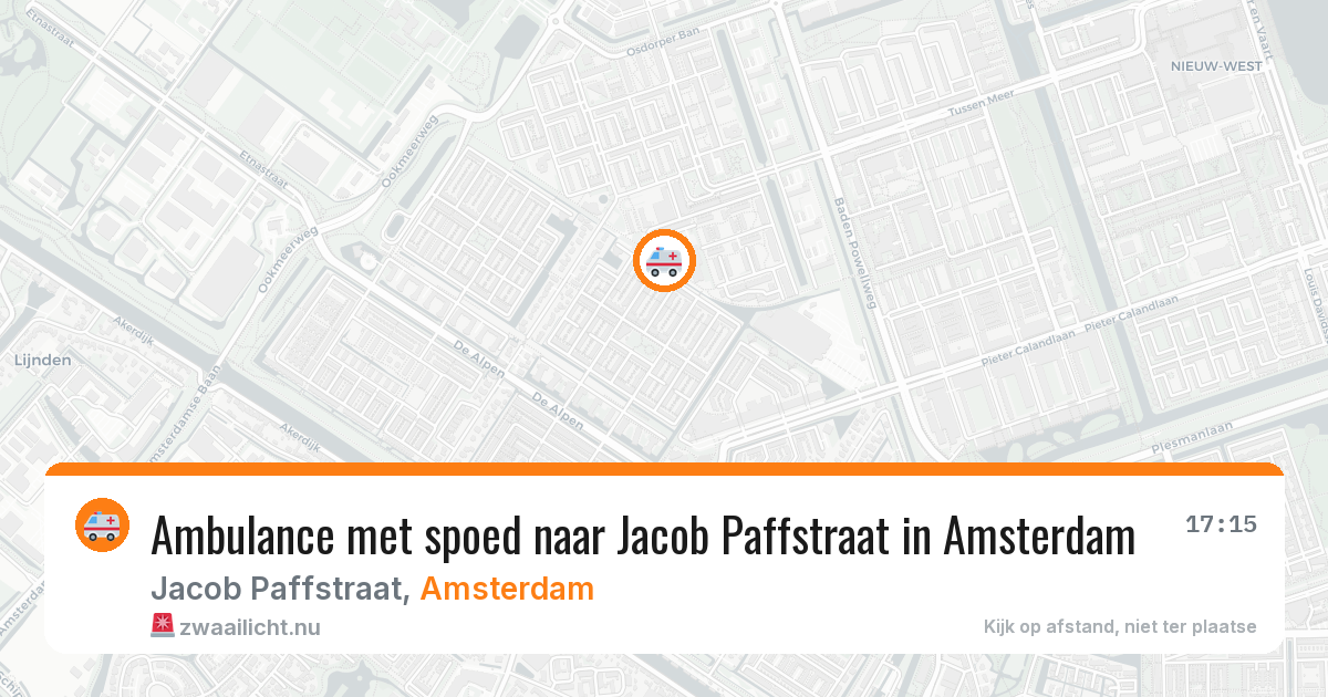 Ambulance met spoed naar Jacob Paffstraat in Amsterdam — 19 mrt 2026
