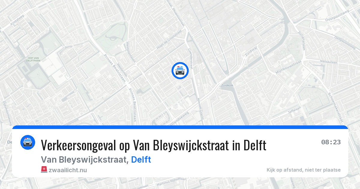 Verkeersongeval op Van Bleyswijckstraat in Delft — 22 mei 2026
