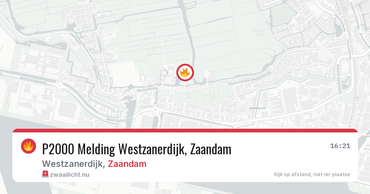 P2000 Melding Westzanerdijk, Zaandam — 21 apr 2026