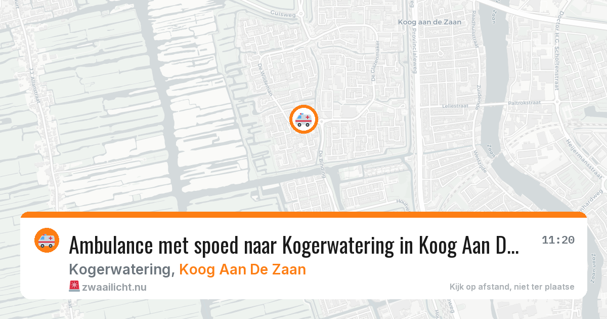 Ambulance met spoed naar Kogerwatering in Koog Aan De Zaan — 18 jul 2026