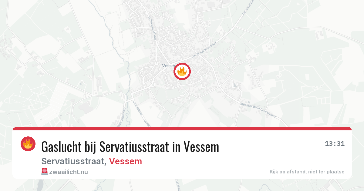 Gaslucht bij Servatiusstraat in Vessem — 2 jul 2026