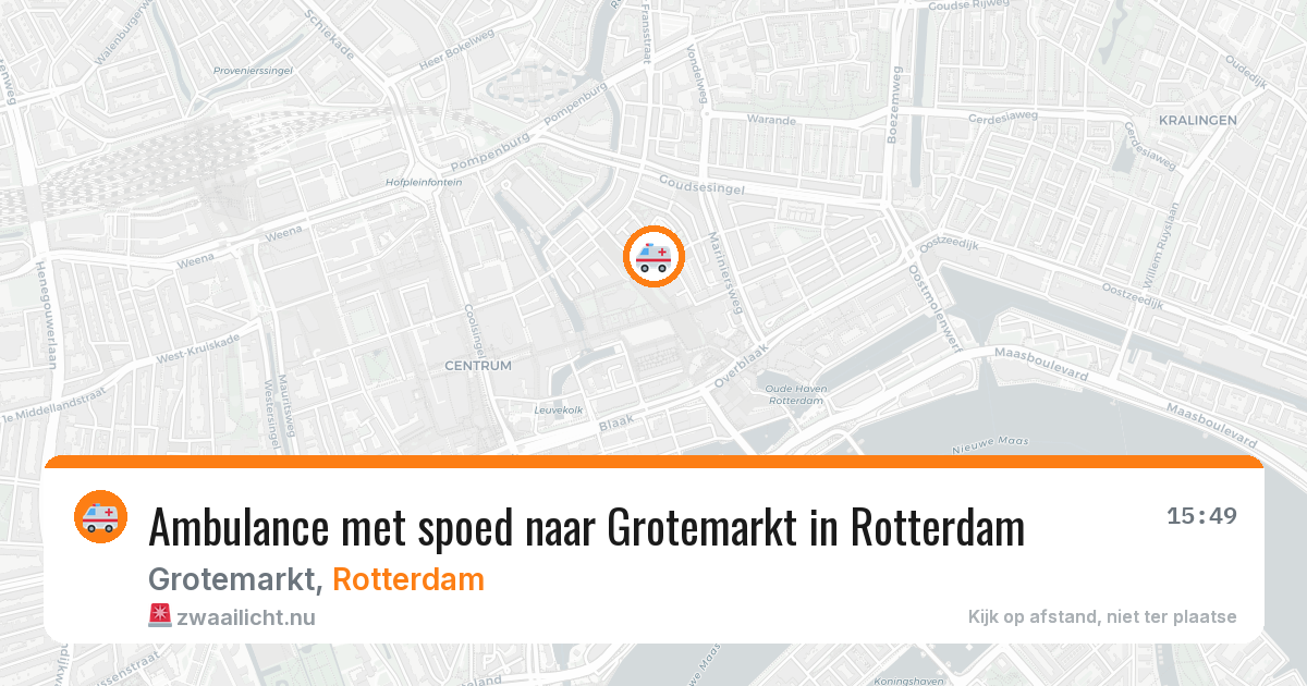 Ambulance met spoed naar Grotemarkt in Rotterdam — 14 jul 2026