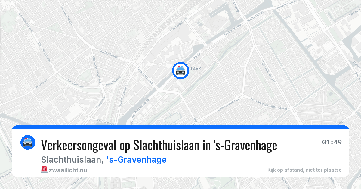 Verkeersongeval op Slachthuislaan in 's-Gravenhage — 11 jul 2026