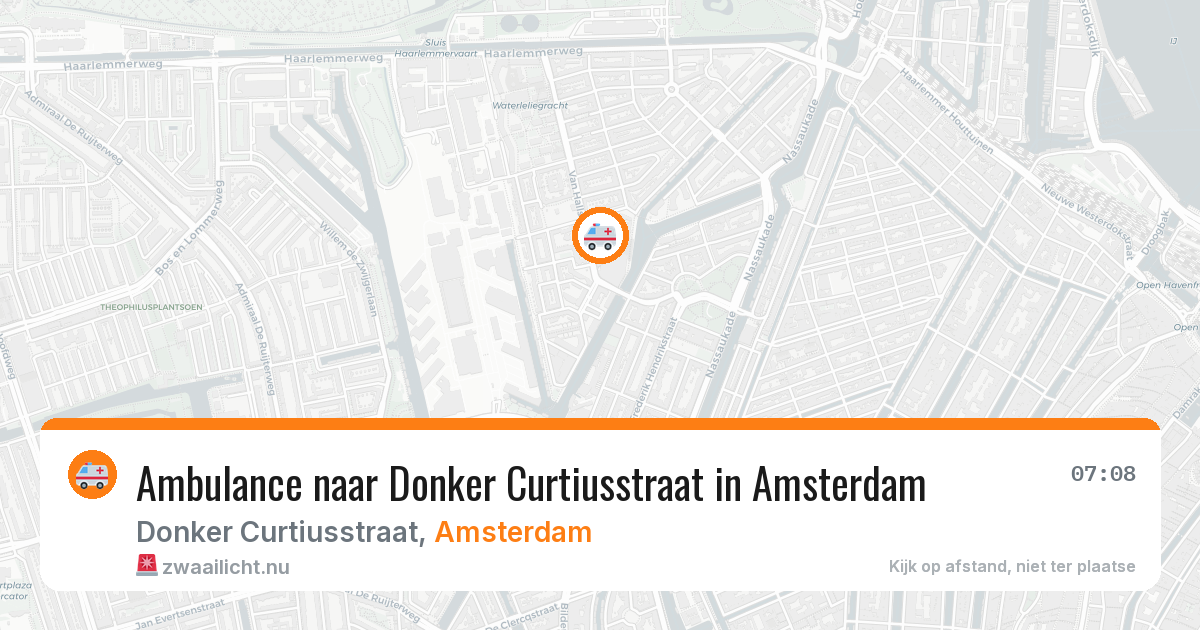 Ambulance naar Donker Curtiusstraat in Amsterdam — 6 jun 2026
