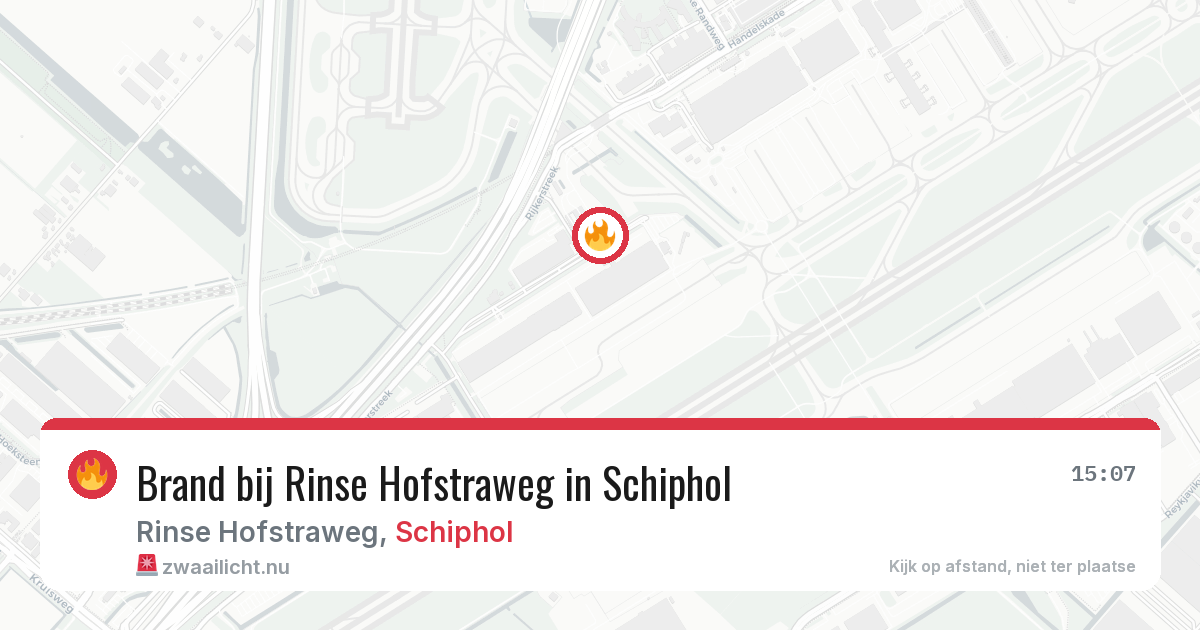 Brand bij Rinse Hofstraweg in Schiphol — 17 mrt 2026