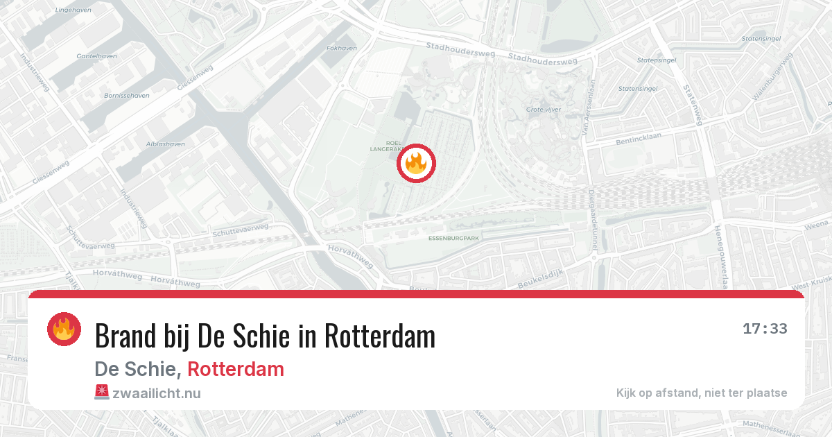 Brand bij De Schie in Rotterdam — 15 jul 2026