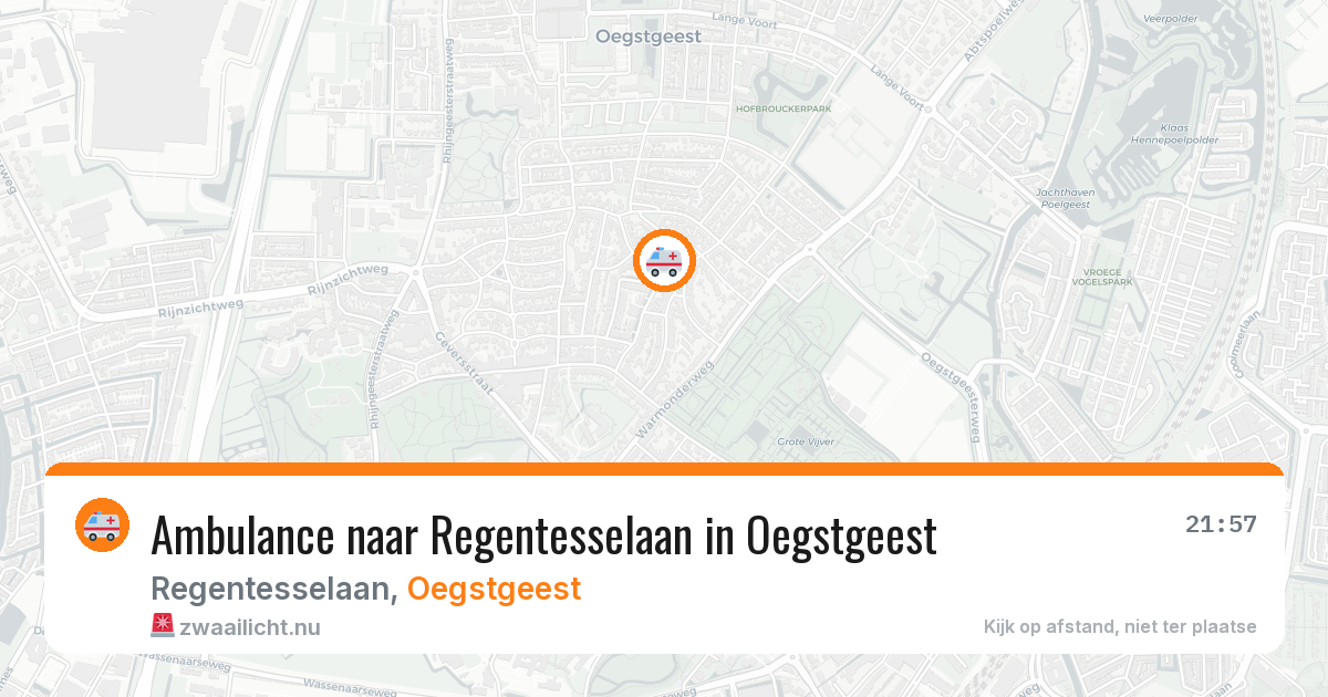 Ambulance naar Regentesselaan in Oegstgeest — 22 apr 2026