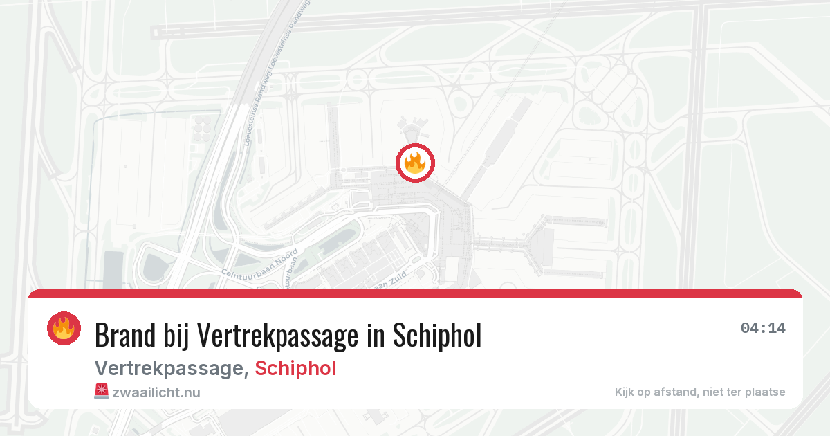 Brand bij Vertrekpassage in Schiphol — 23 apr 2026